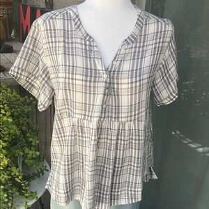 Plaid Button-Down Women's Top